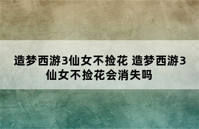 造梦西游3仙女不捡花 造梦西游3仙女不捡花会消失吗